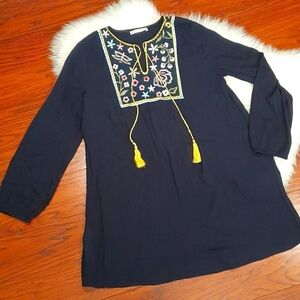 Bershka Embroidered Boho Tunic Dress